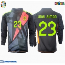 Camisa de Futebol Espanha Unai Simon #23 Goleiro Equipamento Secundário Europeu 2024 Manga Comprida